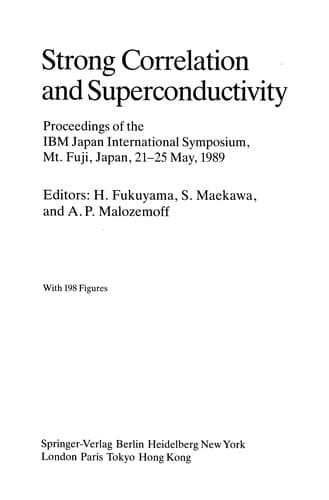 Tapa de Strong Correlation and Superconductivity