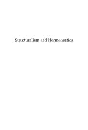 Tapa de Structuralism & hermeneutics
