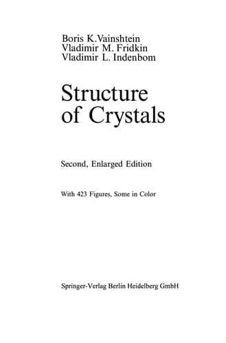 Tapa de Structure of Crystals