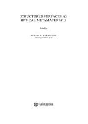Tapa de Structured surfaces as optical metamaterials