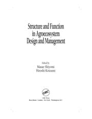 Tapa de Structure and function in agroecosystem design and management