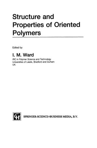 Tapa de Structure and Properties of Oriented Polymers