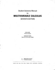 Tapa de Student solutions manual for Multivariable calculus, seventh edition