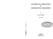 Tapa de Studies on semantics in generative grammar