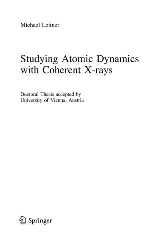 Tapa de Studying Atomic Dynamics with Coherent X-rays