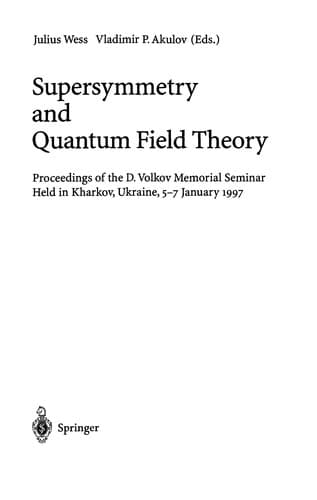 Tapa de Supersymmetry and quantum field theory