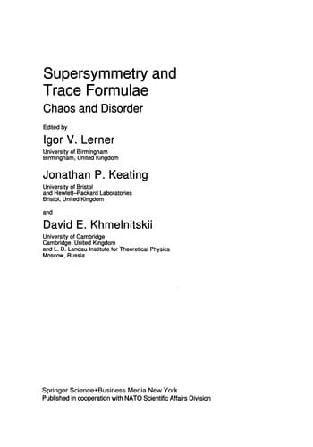 Tapa de Supersymmetry and Trace Formulae