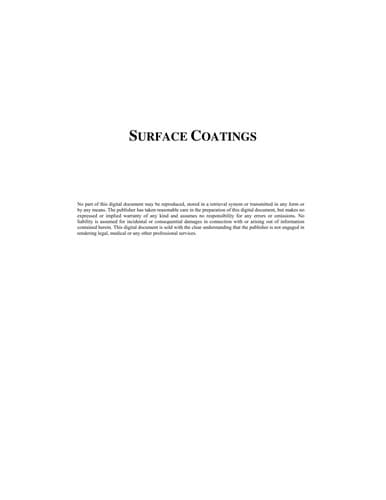 Tapa de Surface coatings