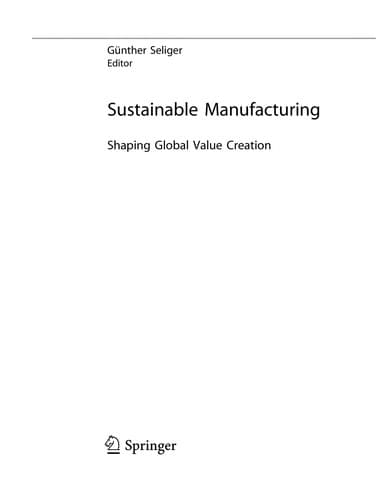 Tapa de Sustainable Manufacturing