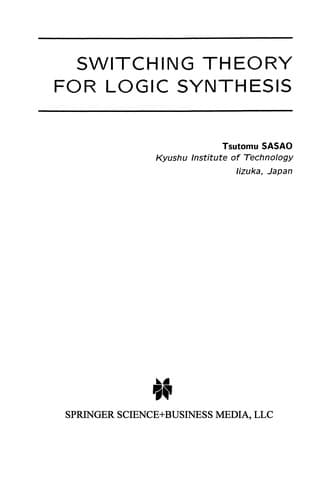 Tapa de Switching Theory for Logic Synthesis