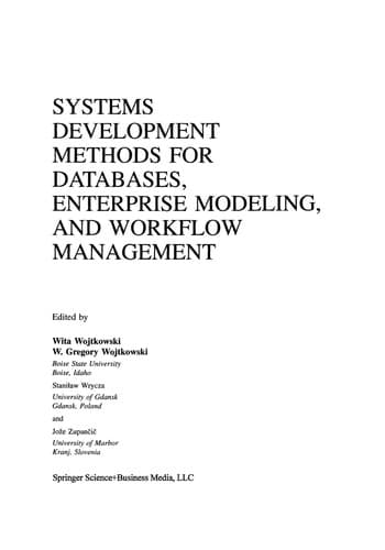 Tapa de Systems Development Methods for Databases, Enterprise Modeling, and Workflow Management