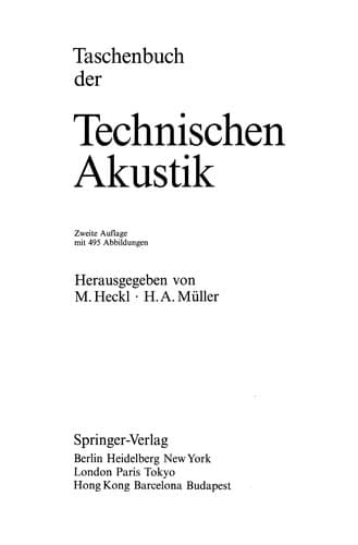 Tapa de Taschenbuch der Technischen Akustik