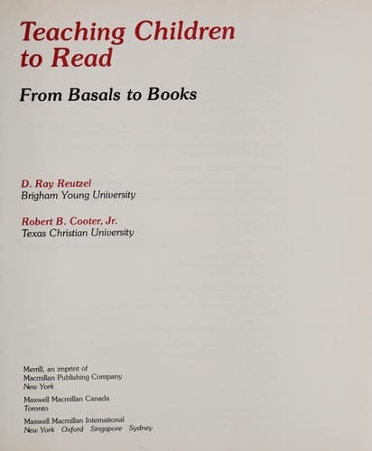 Tapa de Teaching children to read