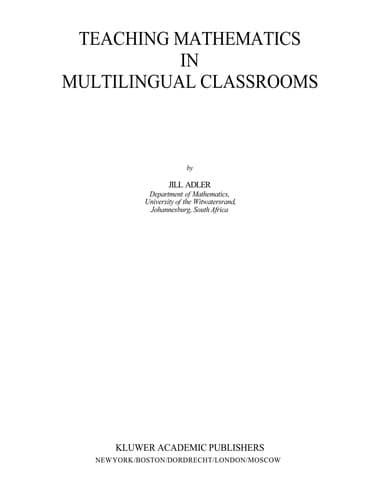 Tapa de Teaching mathematics in multilingual classrooms