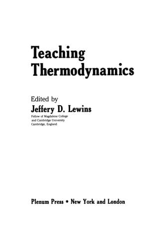 Tapa de Teaching Thermodynamics