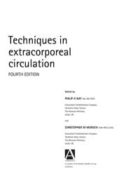 Tapa de Techniques in extracorporeal circulation