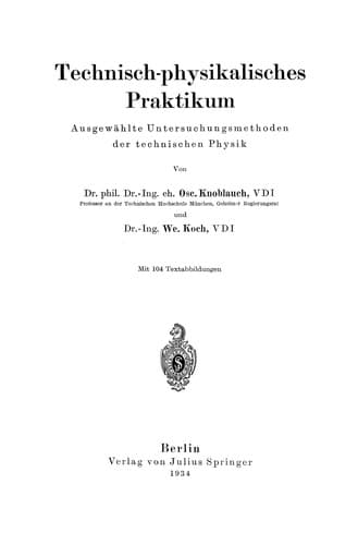 Tapa de Technisch-physikalisches Praktikum