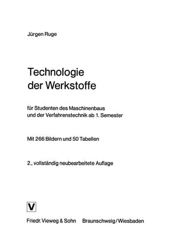 Tapa de Technologie der Werkstoffe