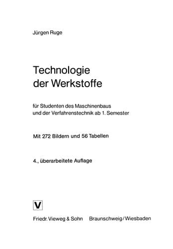 Tapa de Technologie der Werkstoffe
