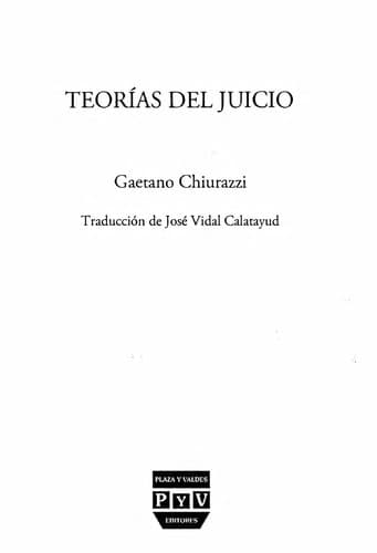 Tapa de Teorías del juicio