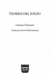 Tapa de Teorías del juicio
