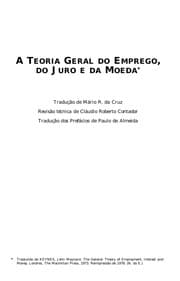 Tapa de A teoria geral do emprego, do juro e da moeda