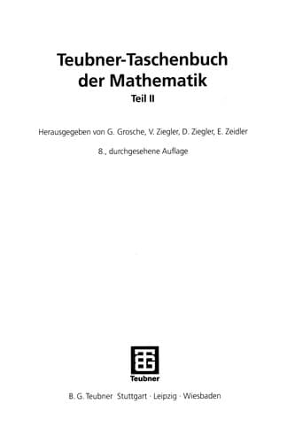 Tapa de Teubner-Taschenbuch der Mathematik