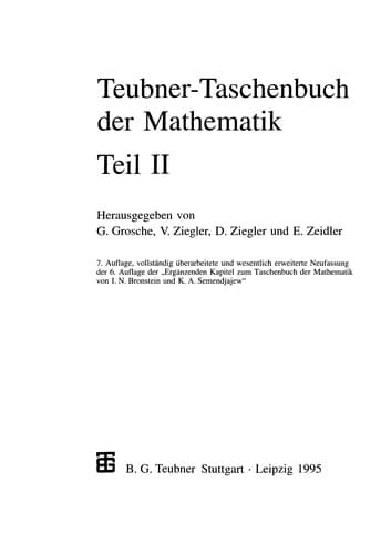 Tapa de Teubner-Taschenbuch der Mathematik