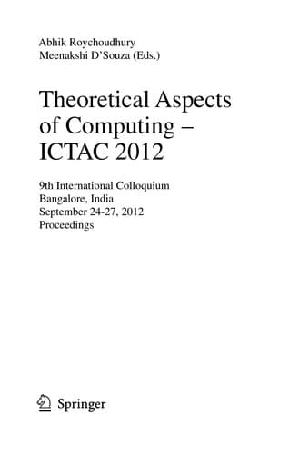 Tapa de Theoretical Aspects of Computing – ICTAC 2012