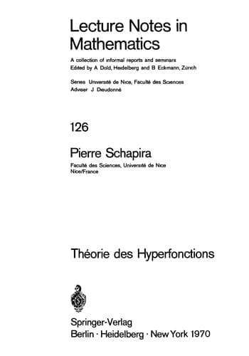Tapa de Théorie des hyperfonctions