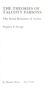 Tapa de The theories of Talcott Parsons