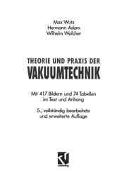 Tapa de Theorie und Praxis der Vakuumtechnik