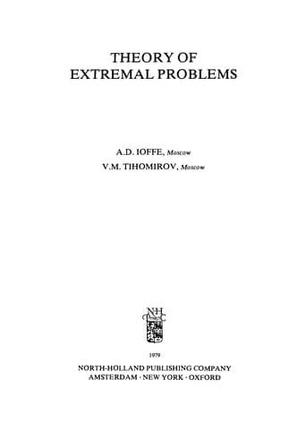 Tapa de Theory of extremal problems
