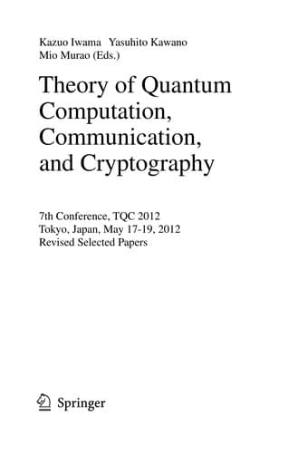 Tapa de Theory of Quantum Computation, Communication, and Cryptography