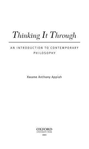 Tapa de Thinking It Through: An Introduction to Contemporary Philosophy
