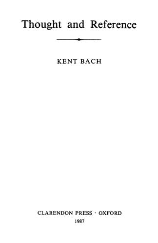 Tapa de Thought and reference