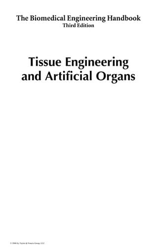 Tapa de Tissue engineering and artificial organs