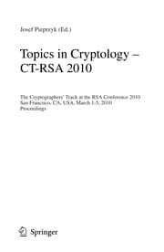 Tapa de Topics in Cryptology - CT-RSA 2010