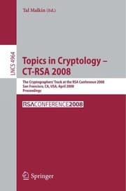 Tapa de Topics in Cryptology – CT-RSA 2008