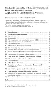 Tapa de Topics in spatial stochastic processes