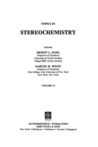 Tapa de Topics in Stereochemistry