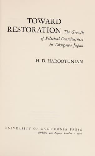 Tapa de Toward restoration