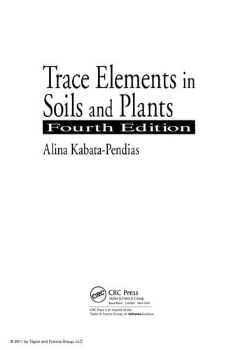 Tapa de Trace elements in soils and plants