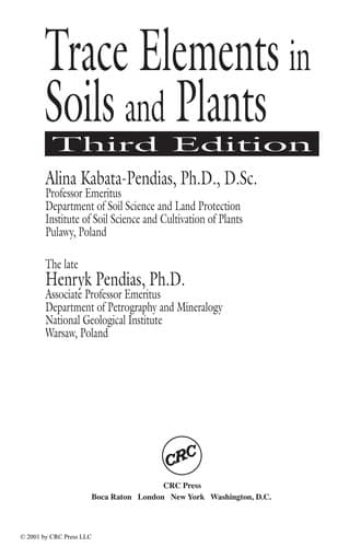 Tapa de Trace elements in soils and plants