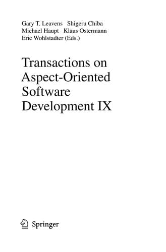 Tapa de Transactions on Aspect-Oriented Software Development IX