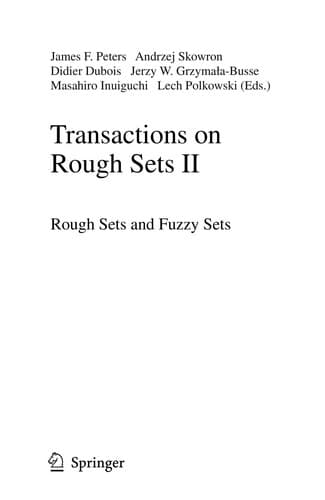 Tapa de Transactions on rough sets