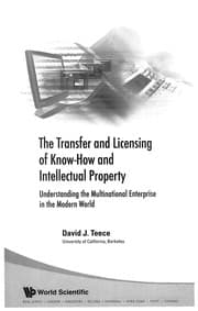 Tapa de The Transfer And Licensing of Know-how And Intellectual Property