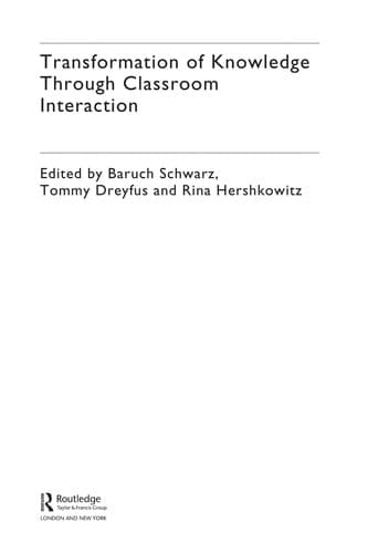 Tapa de Transformation of knowledge through classroom interaction