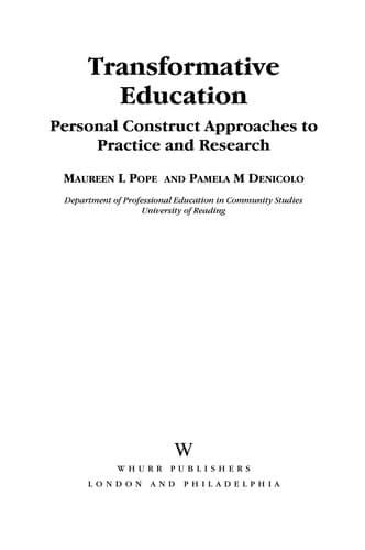 Tapa de Transformative education