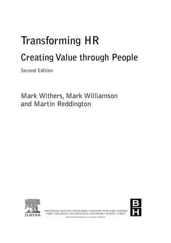 Tapa de Transforming HR